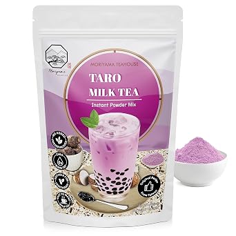 Taro Bubble Milk Tea Instant 3in1 Powder Mix - 1kg 33 Drinks | for Boba Tea, Milkshake, Blended Frappe and Bakery | Authentic Taiwan Recipe | Zero Trans Fat, No Preservatives | by Moriyama Teahouse