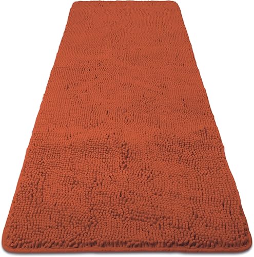 Miniatura 183 de Yeaban Alfombras de baño gris oscuro – Gruesas alfombras de baño de chenilla | Alfombras de baño absorbentes y lavables antideslizantes, alfombras