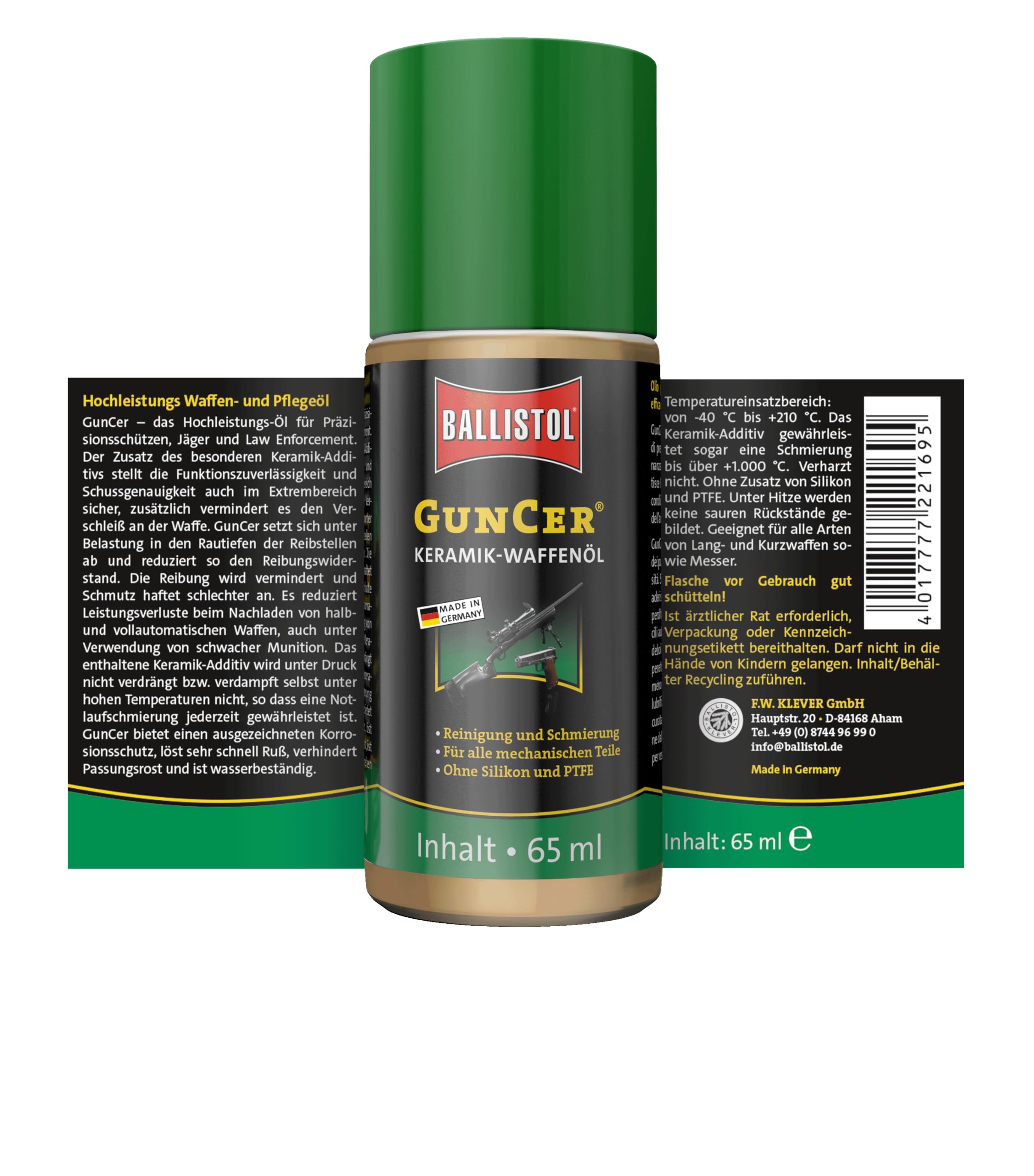 BALLISTOL GunCer płyn do broni z dodatkami nano-ceramicznymi, 65 ml