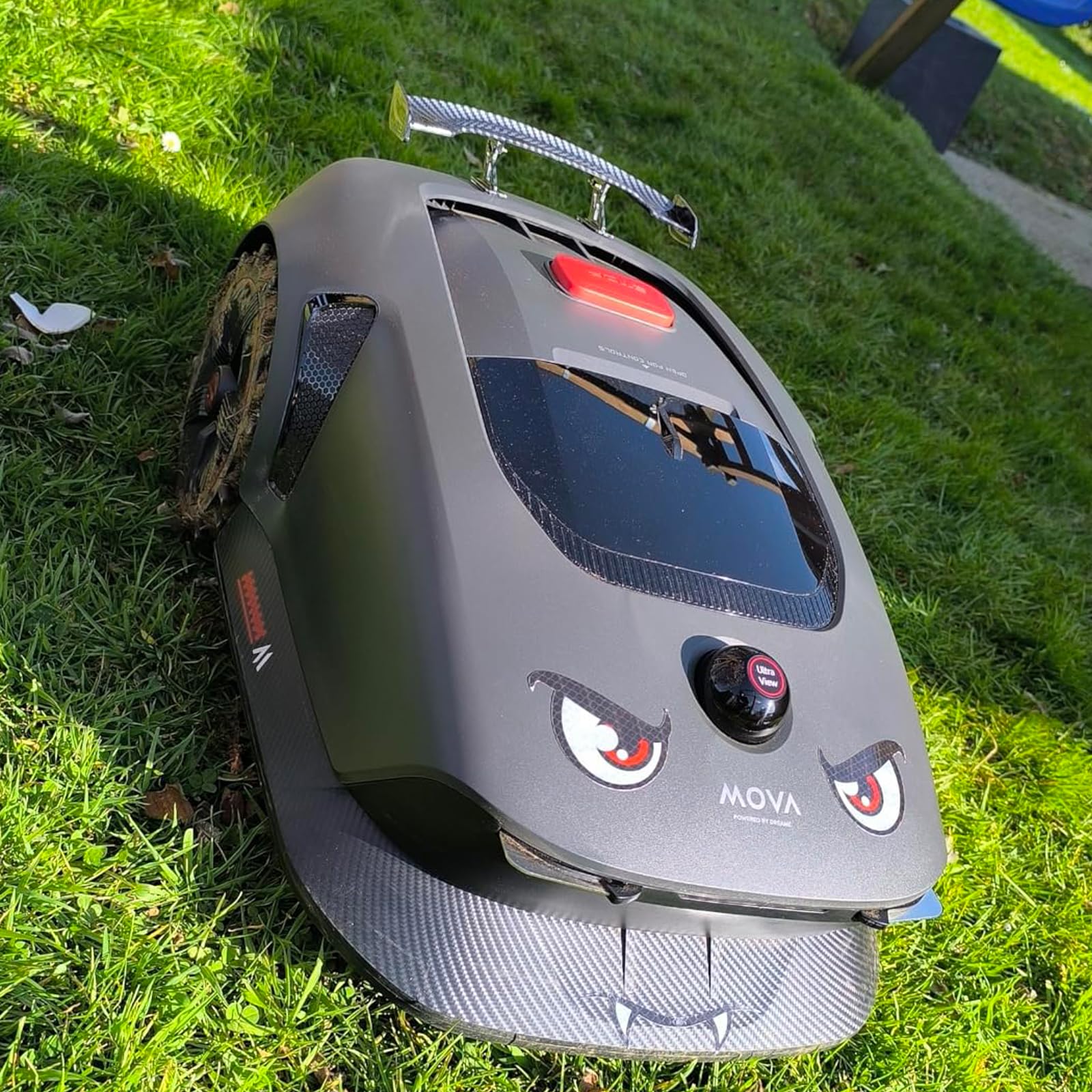 IKSAMY Robotic Lawn Mower Decoration, Worx Customisation - Stickers for Robotic Lawn Mower | Robotic Lawn Mower Spoiler | Tail Fin for Worx M+, Navimow, Ecovacs, Gardena, etc. Robot Lawn Accessories