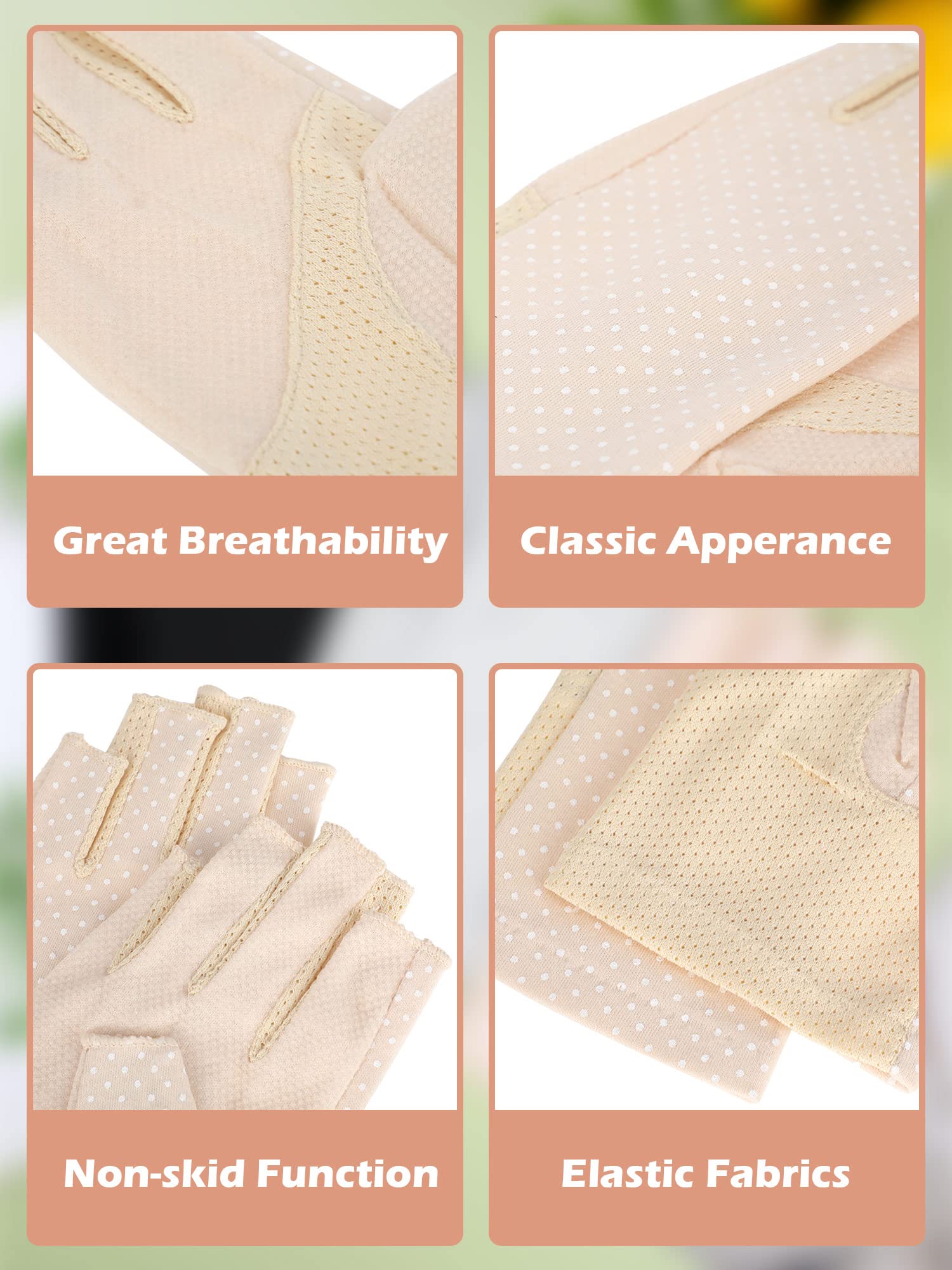 3 Paires Gants Demi-Doigt de Conduite Anti-Soleil pour Femmes Gants sans Doigts Protection UV Minces Gants de Pêche de Protection Solaire pour Filles Été Cyclisme Golf, Cadeau Fête des Mères