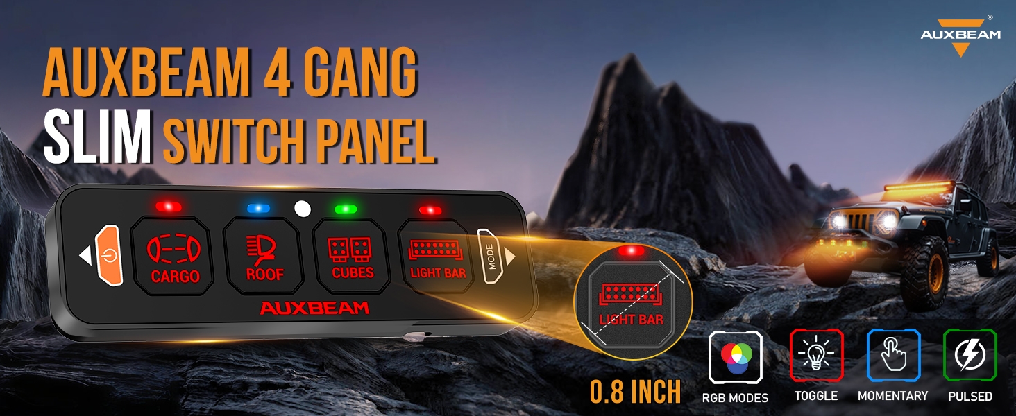 Amazon.com: Auxbeam 4 Gang Slim Switch Panel RGB AS-R40 Automatic
