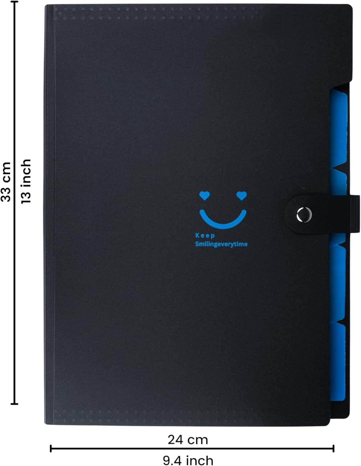 SPS 5 Pocket Expanding File Folder Smile Design - Fits A4 & Letter Size Document Organizer, Accordion File Folders, File Holder for Office, School & Home Use - Blue (Pack of 4)