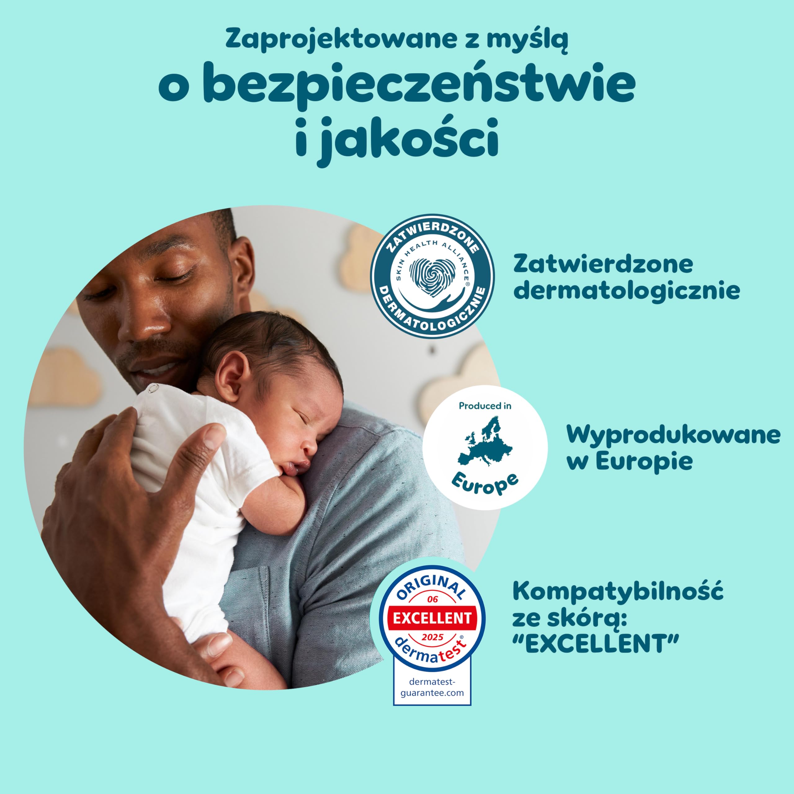 Pampers Premium Care Pieluchomajtki Rozmiar 6, 72 szt., 13kg-19kg, pełne dopasowanie 360° i miękkie osłonki wokół nogawek zapewniają największy komfort i najlepszą ochronę