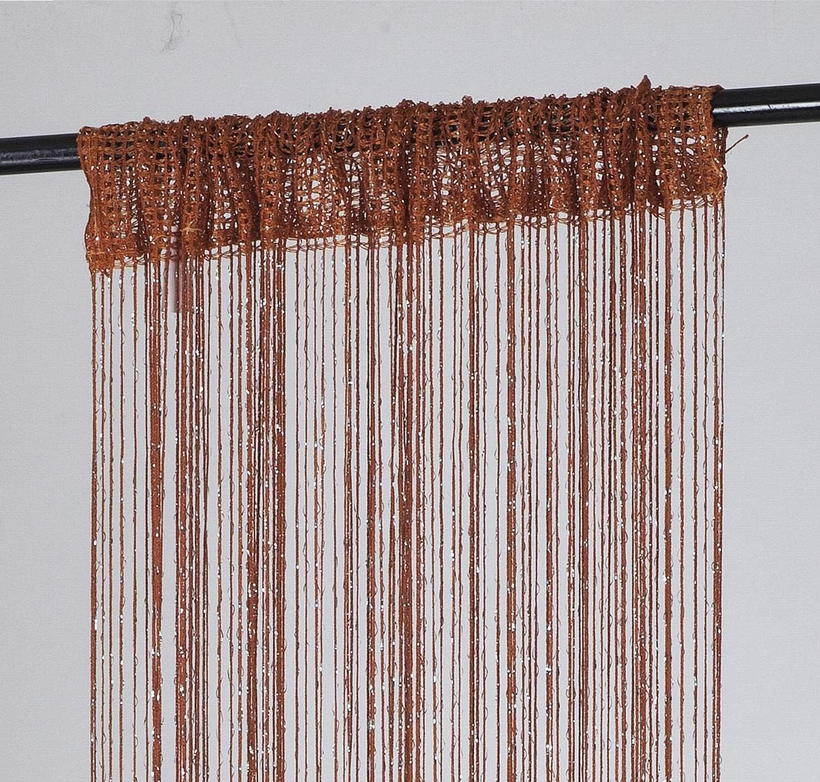 1 Piece Rod Pocket Decorative Door String Curtain Wall Panel Fringe Room Divider Blind Divider Tassel Screen Window Treatment Decor For Teenage Girls Bedroom Seguin Doorway Beads(4016-ORANGE.)