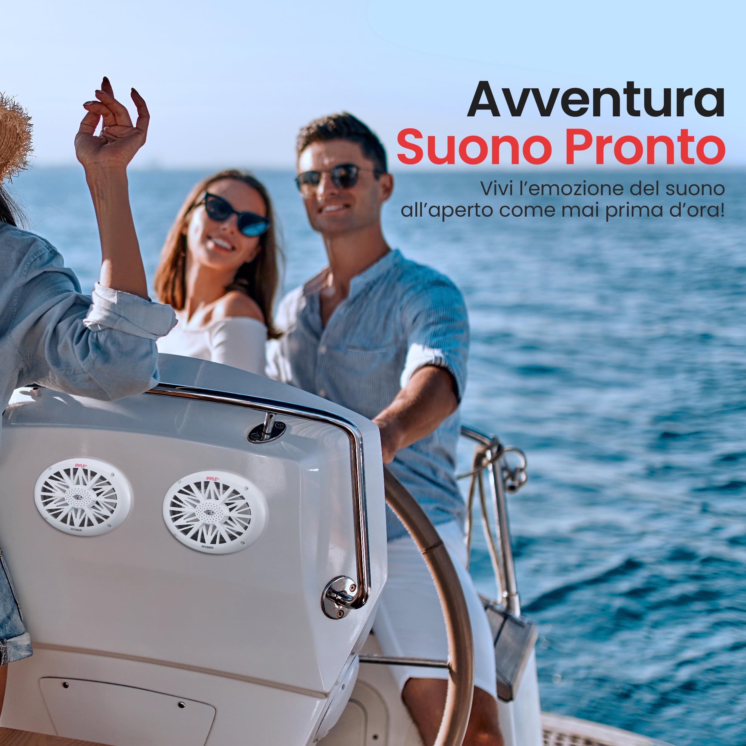 Pyle Altoparlanti Marini, 15x23 Cm 2 Vie Impermeabili 260 Watt Casse Audio, Stereo da Esterno per Barca e Veicoli Aperti, Speaker Bianchi