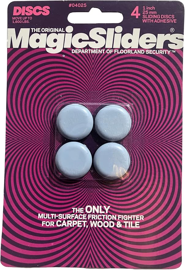 MAGIC SLIDERS L P 4025 Series 4PK 1" RND Sliding Disc, 1 Furniture