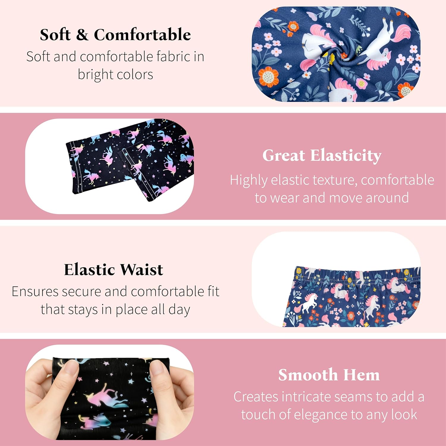 5 Pack Leggings for Girls Pants:Girls Legging Soft Stretchy Kids Basic Solid School Girls Pants Size 4-12 Years - Image 5