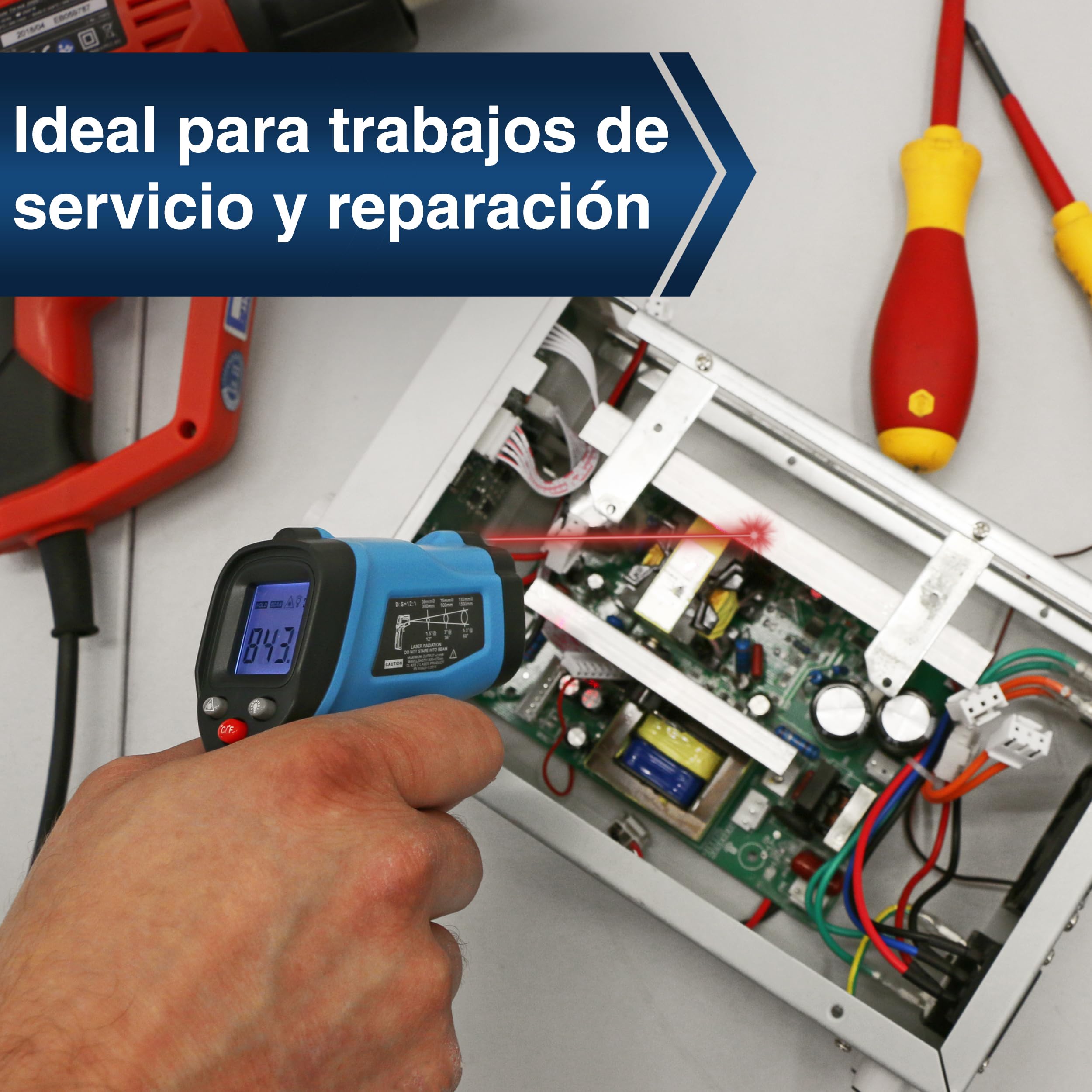 PeakTech 4940 Termómetro infrarrojos láser -50°C 600°C relación 12:1 medición rápida temperatura superficial 0,5s