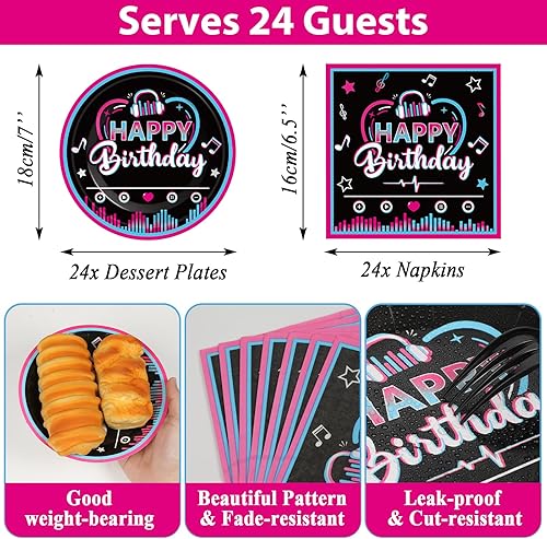 Vista 118 de Qyeahkj Platos de decoración de fiesta de cumpleaños de fútbol, servilletas, suministros de mantel, suministros para 24 invitados, vajilla