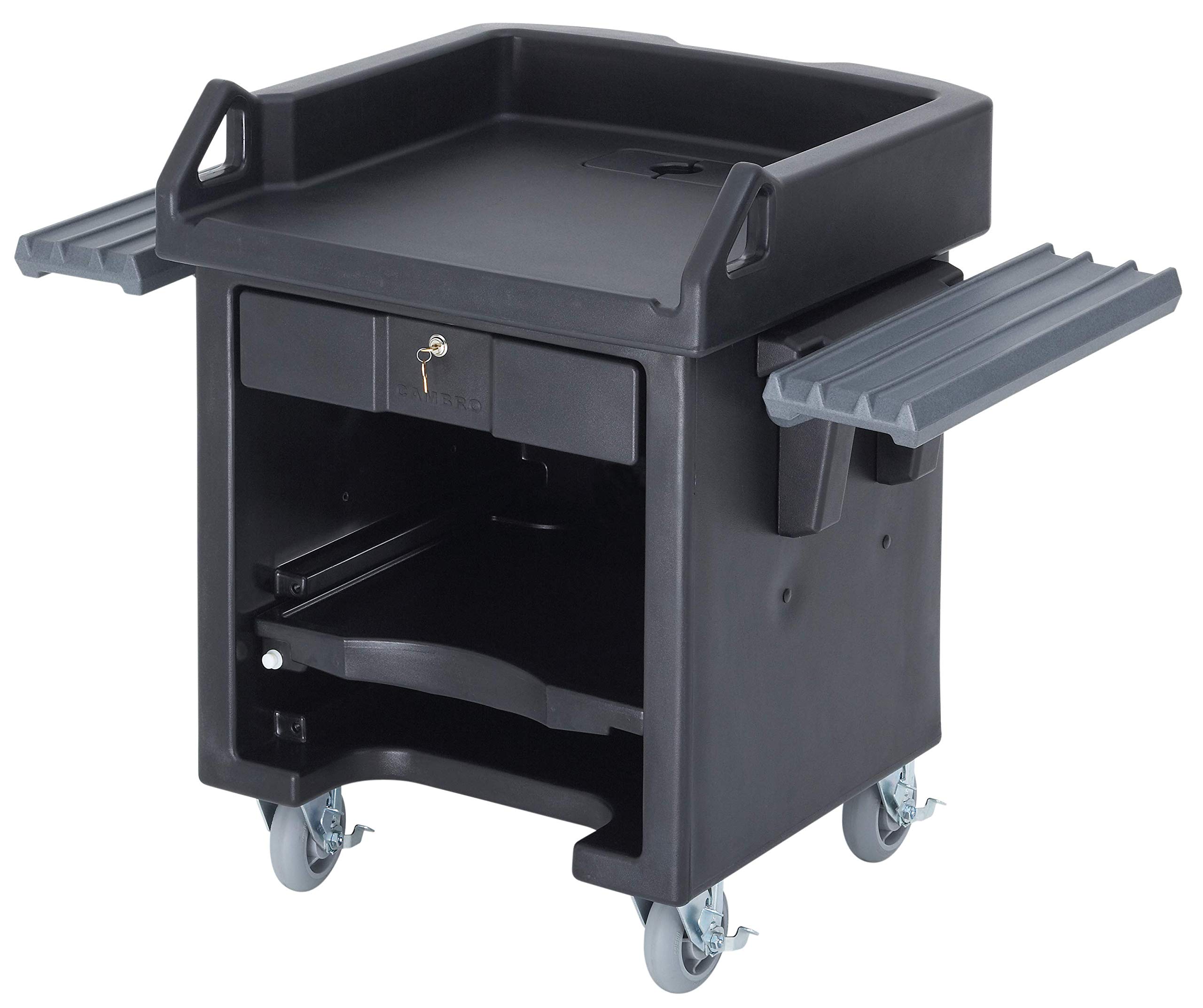 Versa Cart with Dual Tray Rails and Standard Casters Black Case of by Cambro – Black, Model VCSWR110