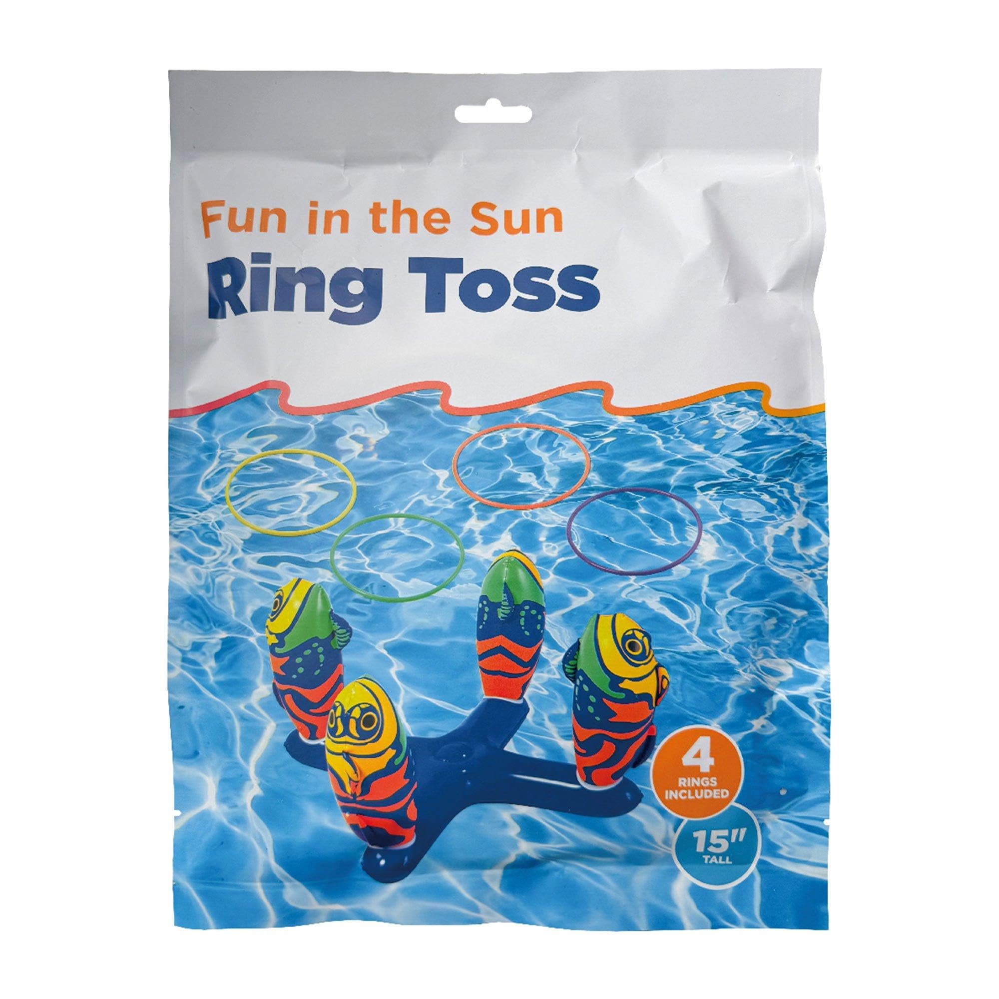 In The Swim Fun in The Sun Ringtoss - Inflatable Pool Game Set for Outdoor Entertainment & Poolside Competitions