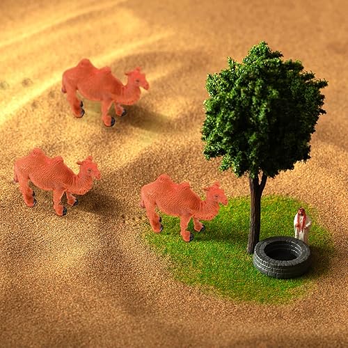 Miniatura 3 de STOBOK Camel Models - Figura de camello en miniatura, modelo animal, adornos de escritorio, paquete de 4