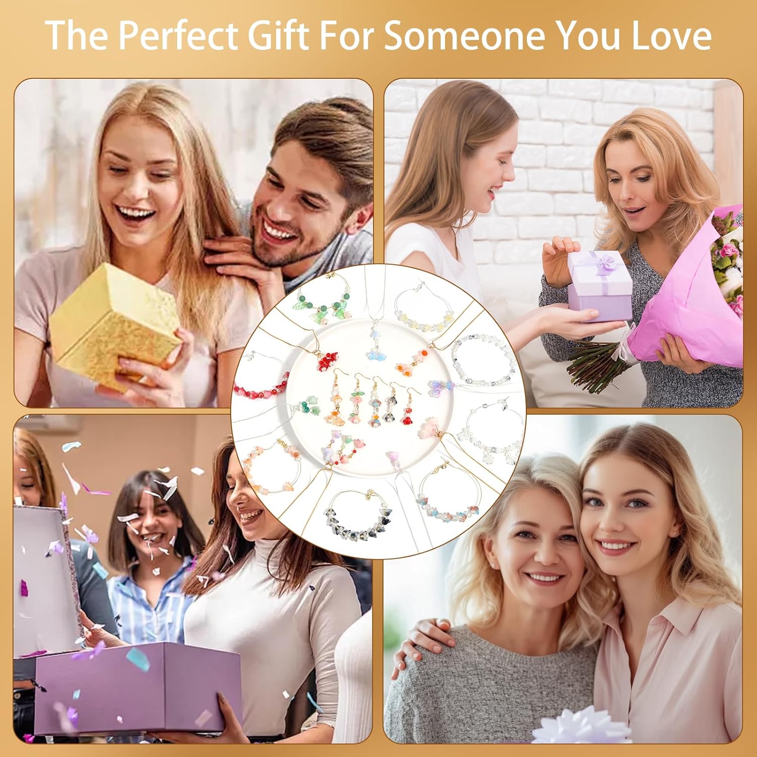 130PCS Glass Trumpet Flower Beads Bellflower Crystal Floral Bead Charms for Bracelets Necklaces Earring Keychain Cell phone chain DIY Jewelry Making - Image 6