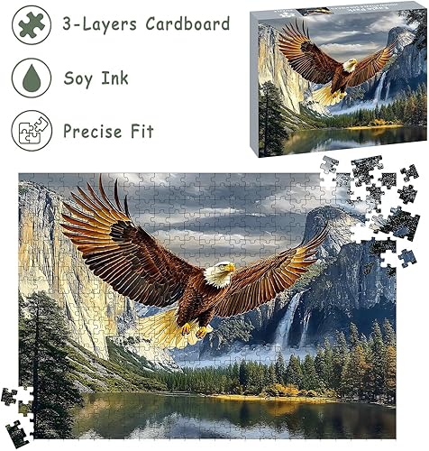 Miniatura 4 de Rompecabezas para adultos de 500 piezas, rompecabezas de águila  Eagle Park, rompecabezas de águilas imposibles, tamaño acabado 20.47 x 14.96