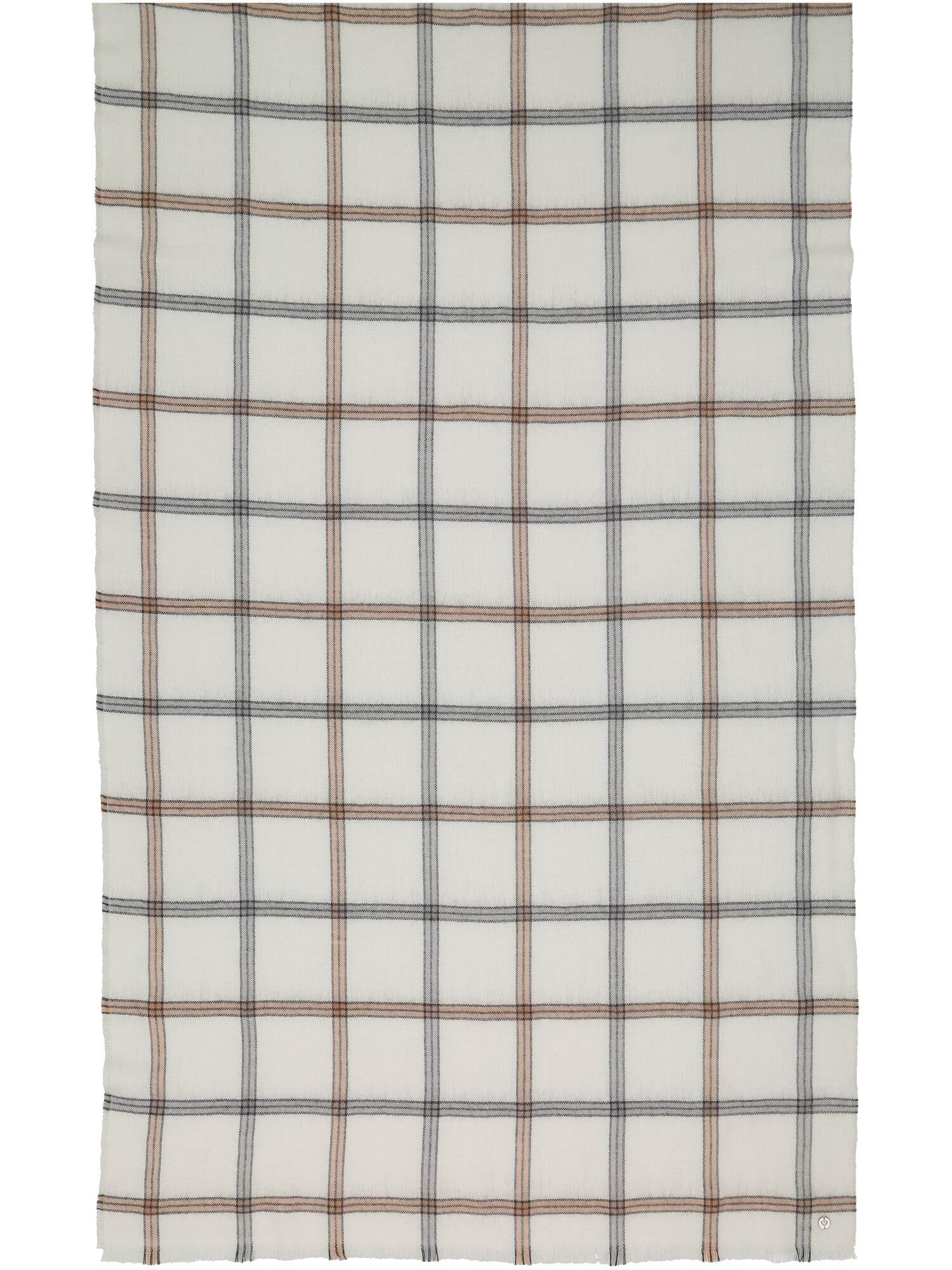 FRAAS estola con estampado de cuadros - 85 x 220 cm - bufanda de lana ligera - Made in Germany - Sustainability Edition