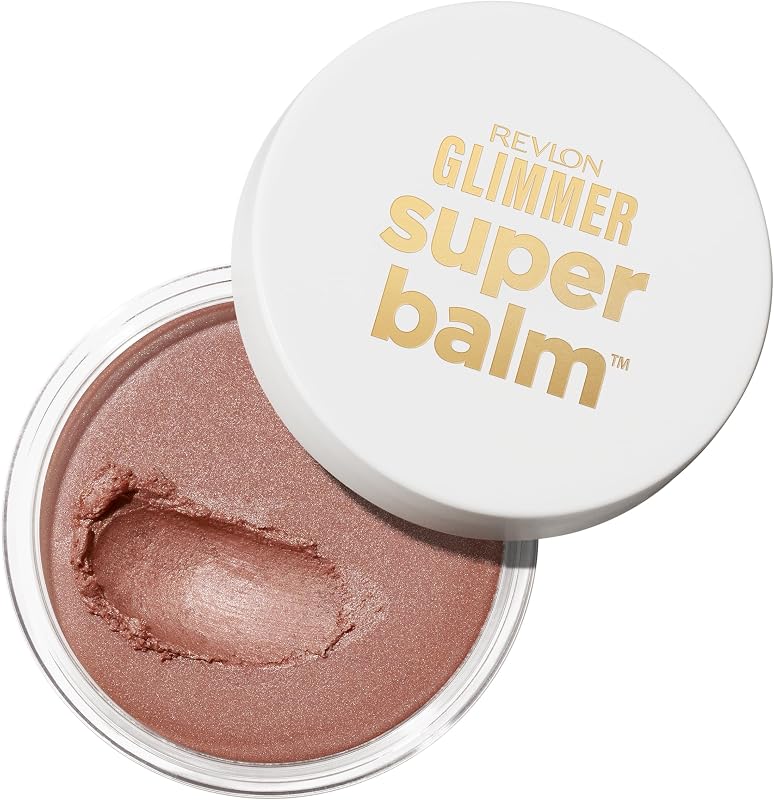 Revlon Glimmer Super Balm, Multi-Use Makeup, 002 Cocktail Hour, 0.06 oz | Multi-use face balm: cream bronzer, highlighter & blush in one. Lightweight, buildable, natural-looking glow.