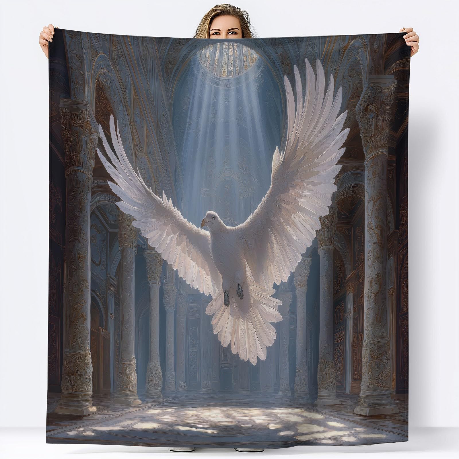 Generico Koc z polaru Palazzo Gołębie 220 x 240 cm Super miękki zimowy ciepły koc w kratę, na sofę w kratę, narzuta na łóżko, na wszystkie pory roku, dla dorosłych dzieci