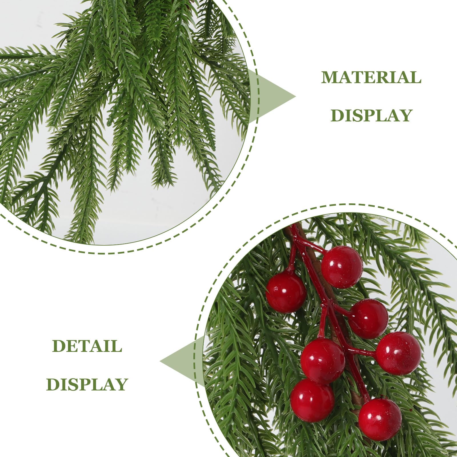 OUNONA Künstliche Norfolk-kieferngirlande für Treppe und Kaminsims Weihnachtsdekoration Drinnen und Draußen Naturgetreues Grün Realistische Winterpflanze Hochzeitsgirlande für Innenbereic