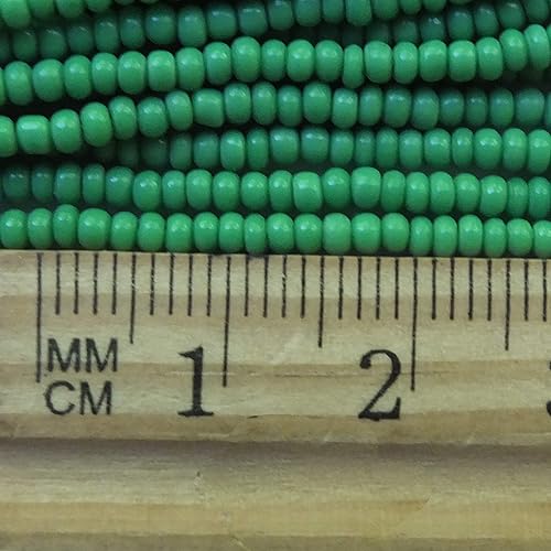 Miniatura 3 de Semilla Perlas 10/0 Checa Opaco Verde (una Madeja) Vidrio Preciosa