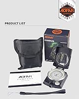 Vista 5 de AOFAR Military Compass,AF-4580 Lensatic Sighting, Waterproof and Shakeproof with Map Measurer Distance Calculator, Pouch for Camping, Hiking