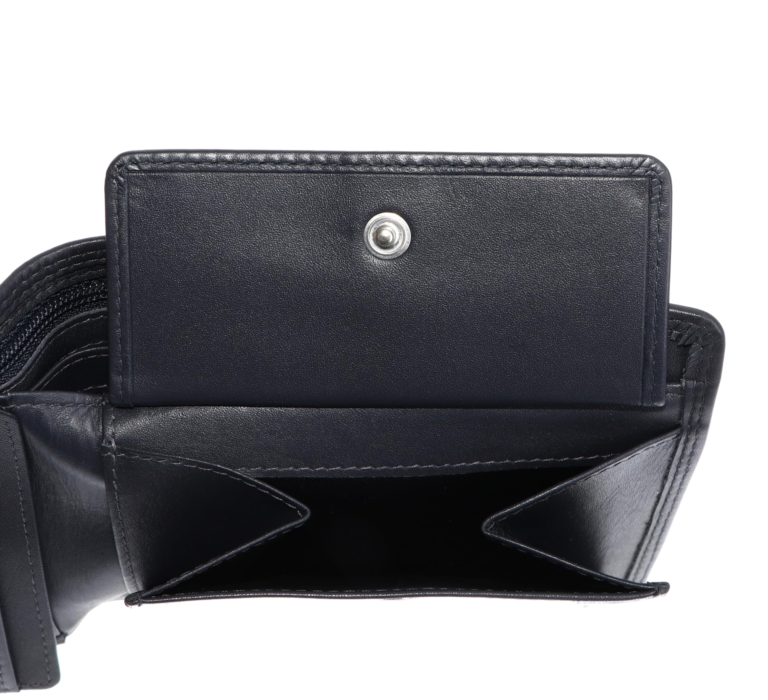 Golden Head Polo RFID Protect Billfold Coin Wallet with Zipped Pocket for Notes Black, niebieski morski, Einheitsgröße, Elegancki