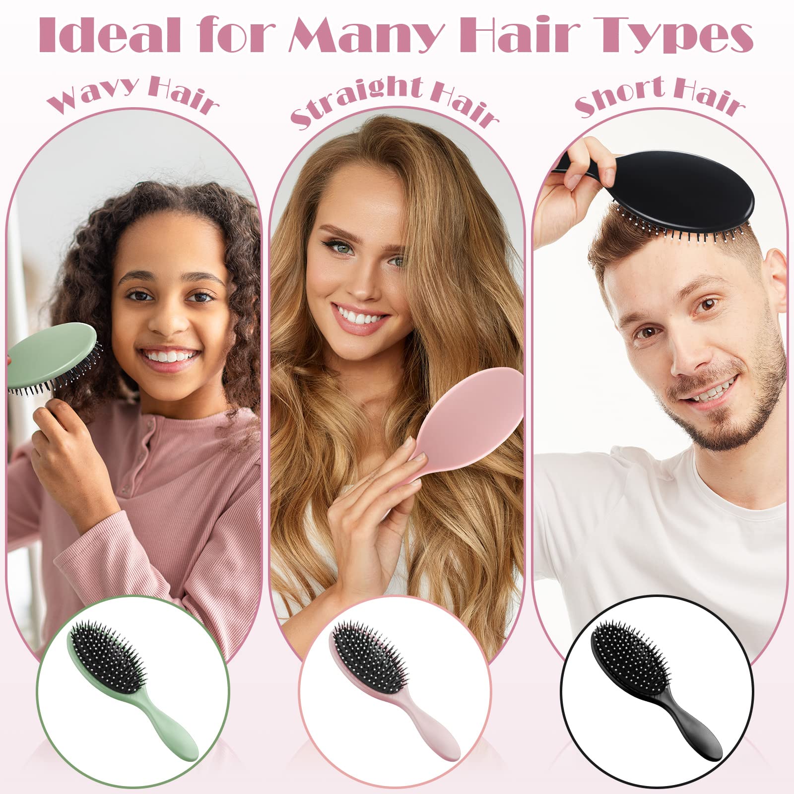18 Pcs Wet Detangler Hair Brush Travel Detangling Brush Dry Hair Brush Set Detangling Hairbrush with Soft Bristles Glide Through Tangles with Ease Graduation Nurse Gift Bulk for Friends or Classmates