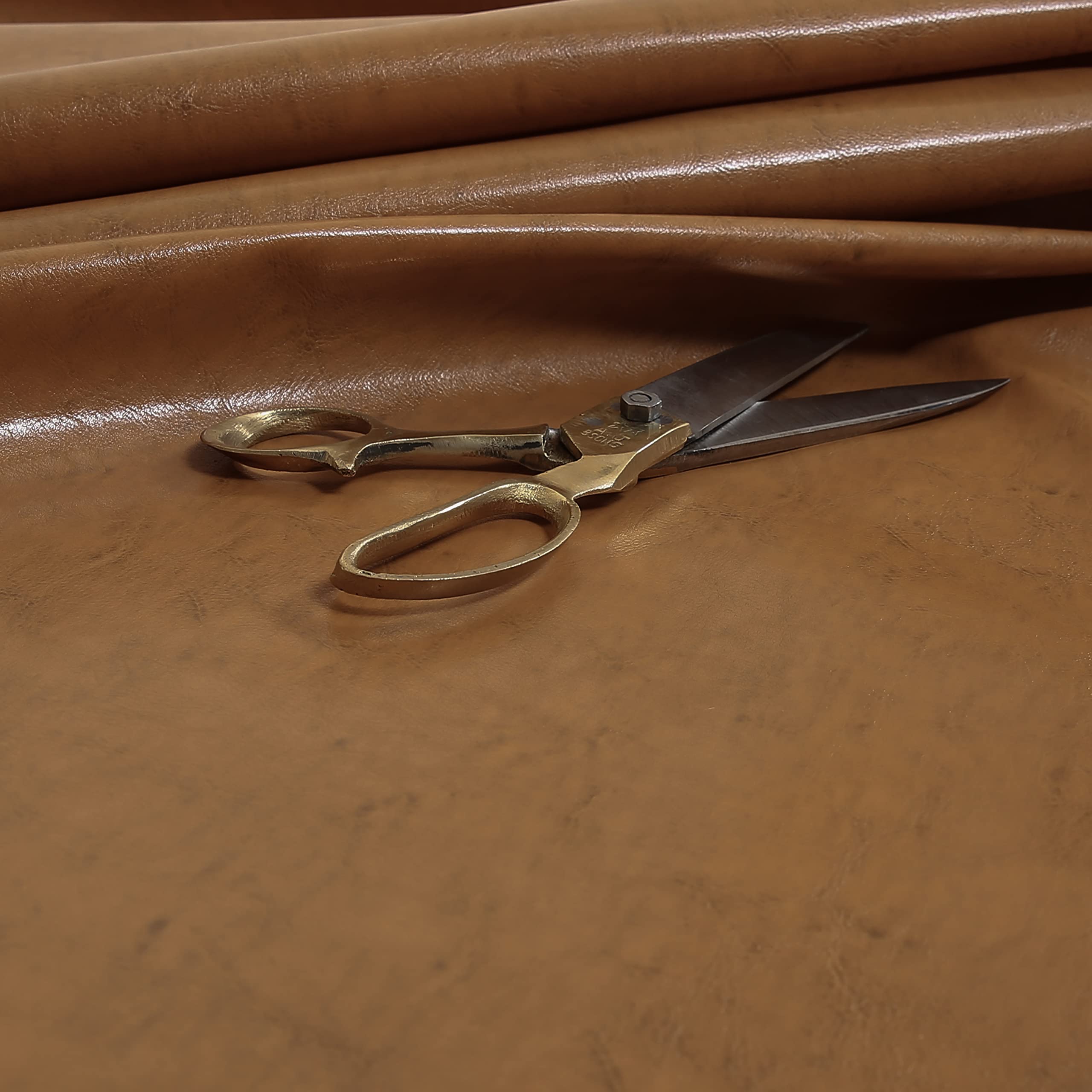 Redbrick Mill Fabrics Flame Retardant Faux Leather PVC PU Material Aged Distressed Finished Look Upholstery Fabric by The Metre, 135cm Width (Tan, Per Metre) โ image 1