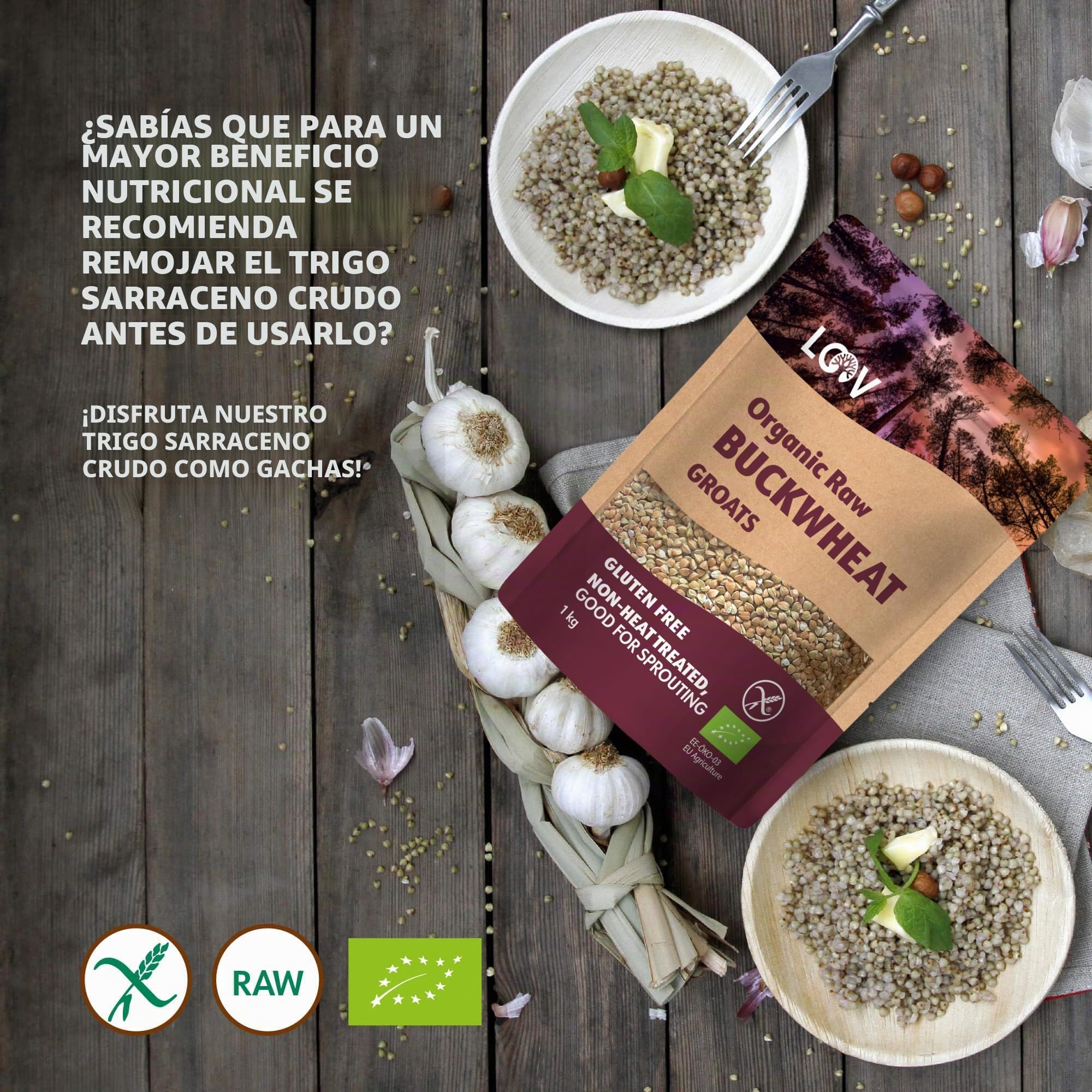 Harina de Trigo Sarraceno Cruda Orgánica, 1 kg, harina sin gluten, no tratada térmicamente, conserva todos los nutrientes, delicioso sabor a nuez, cultivado orgánicamente en climas nórdicos, no es OGM