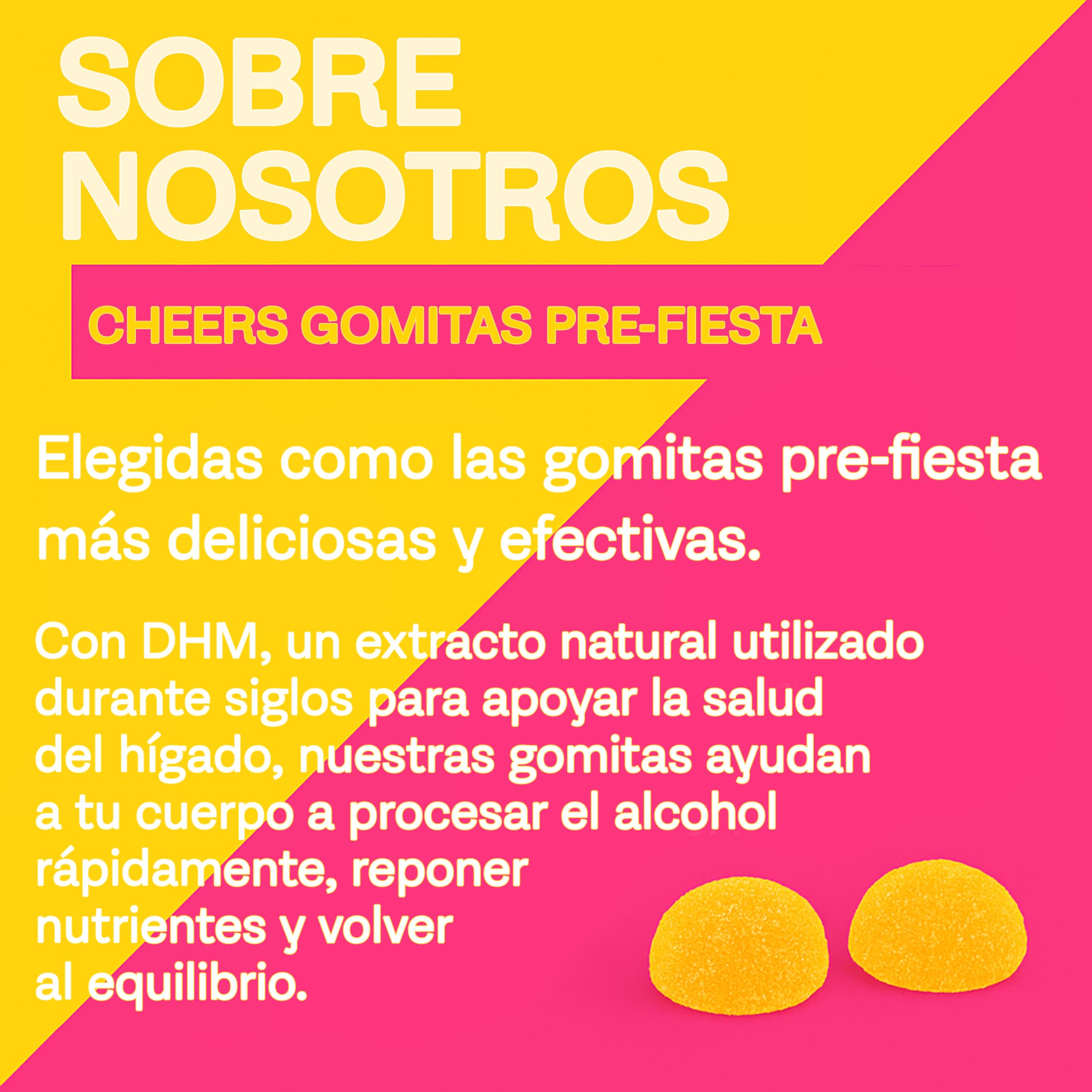 Cheers! Pre-Game – Gominolas Post-Celebración – DHM 910mg & Vitamina C – Soporte Hígado & Antioxidante – Blue Ginger 120mg & Cúrcuma + Complejo B Zinc – 18 Packs Individuales