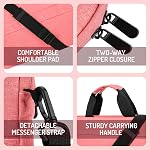 15.6-16 Inch Laptop Sleeve Shoulder Bag Waterproof Notebook Chromebook Computer Carrying Case Compatible with 15.6 inch Acer Asus Dell HP Thinkpad, Pink
