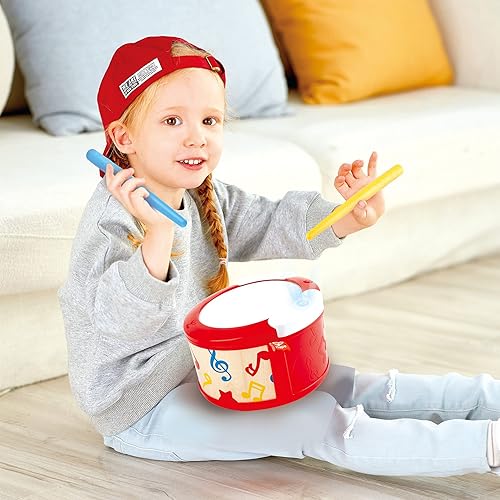 Miniatura 2 de Hape - Tambor electrónico para niños con luces y juego guiado  2 modos de juego tambor sensorial instrumento musical juguetes para niños pequeños