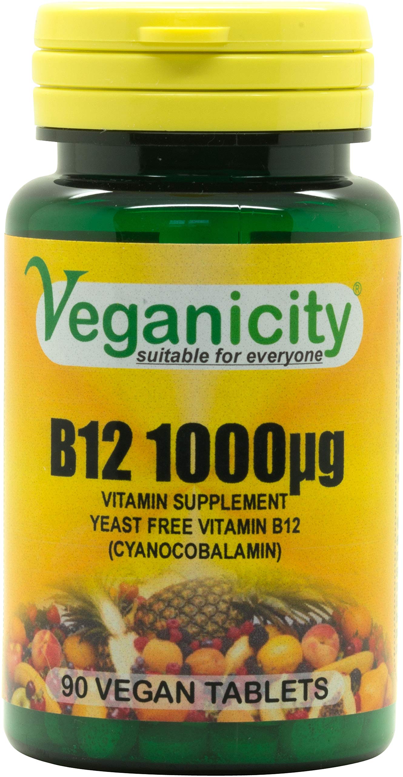 B12 1000µg : High Strength Vitamin B12 Supplement : 90 Tablets, in a Planet-Friendly 99% Recycled Pot