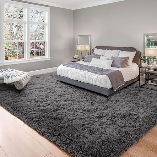 Miniatura 102 de Kelarea Alfombra de área para sala de estar, 3 x 5, antideslizante, color azul turquesa, esponjosa, suave, alfombra de felpa peluda para dormitorio