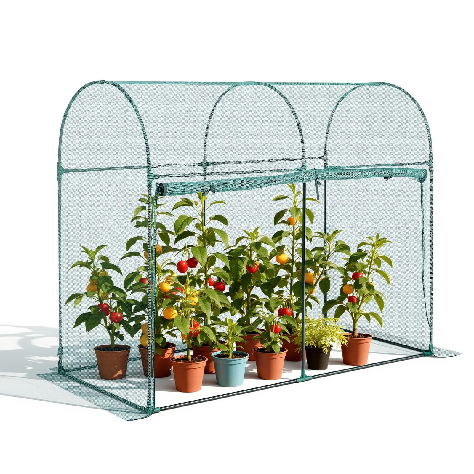 VEVOR Pflanzenschutzzelt, 1806x910x1500 mm Pflanzenschutznetz mit Rahmen, Tür mit Reißverschluss, windbeständig, Pflanzenkäfig Gewächshaus für erhöhte Beete im Freien, Garten, Terrasse