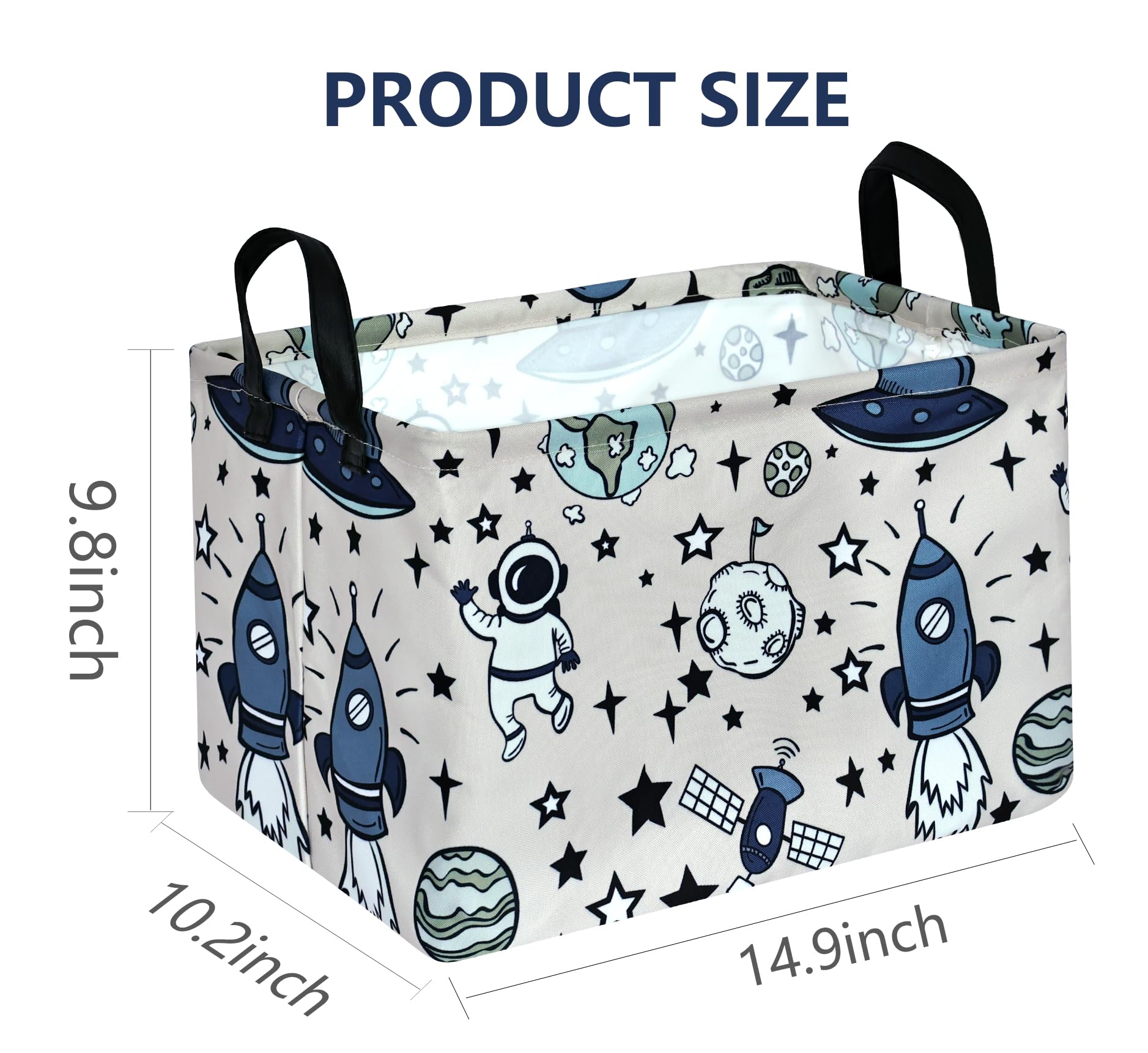 VAIVUSTO Space Themed Baby Gifts Basket Empty Toy Box Chest Kids Hamper Storage Basket Cube Collapsible Organizer Bin for Home/Dorm/Kitchen/Pet/Office/Closet/Shelf