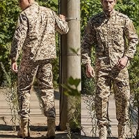 Vista 2 de Militar táctico para hombre caza combate BDU uniforme traje camisa y pantalones con cinturón MC