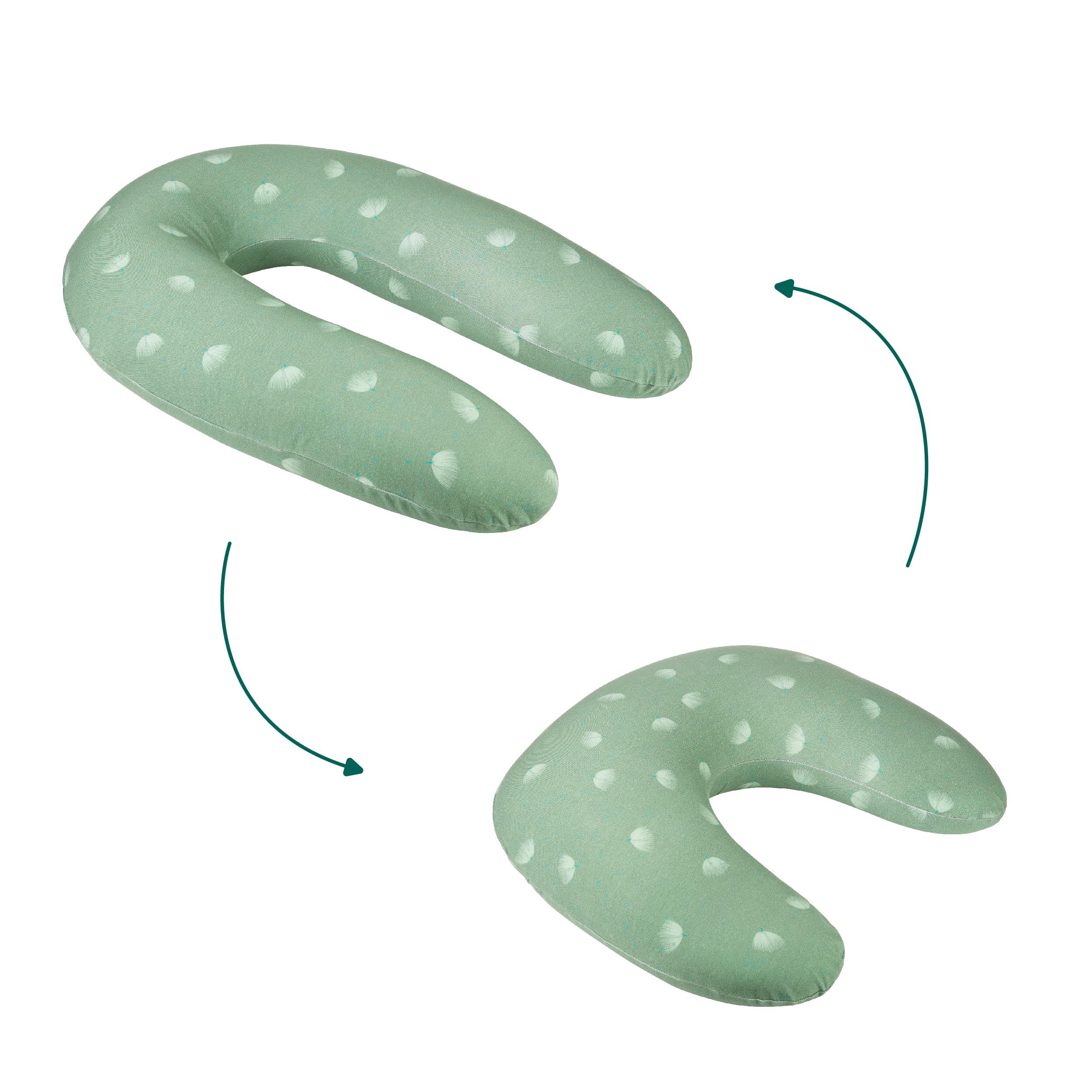 BabymoovB.LOVE Organic Cotton 2-in-1 Pregnancy Pillow & Maternity Nursing Support Pillow, TOXPROOF & OEKO-TEX® Certified, GreenOEKO-TEX STANDARD 100