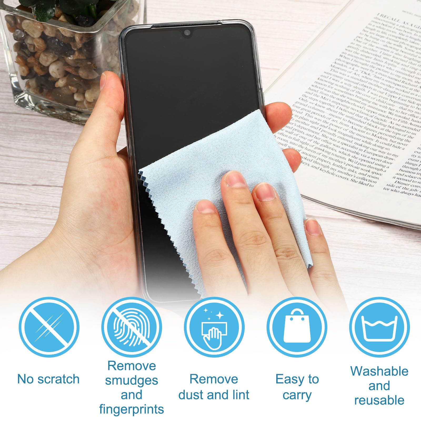 Lot De 12 Chiffons De Nettoyage En Microfibre Pour Lunettes