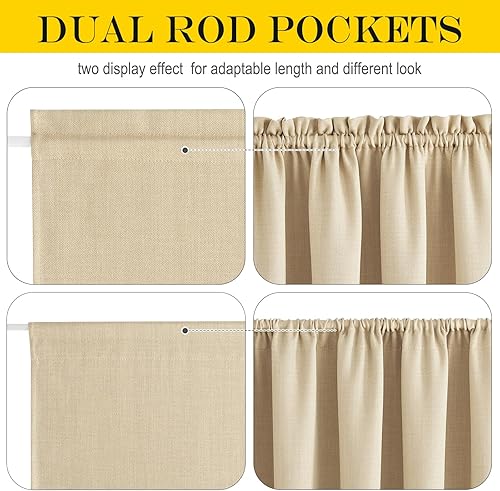Miniatura 4 de NICETOWN Cortinas de puerta de lino sintético para ventana de puerta de 72 pulgadas de largo, persianas de privacidad para puerta de patio, puerta