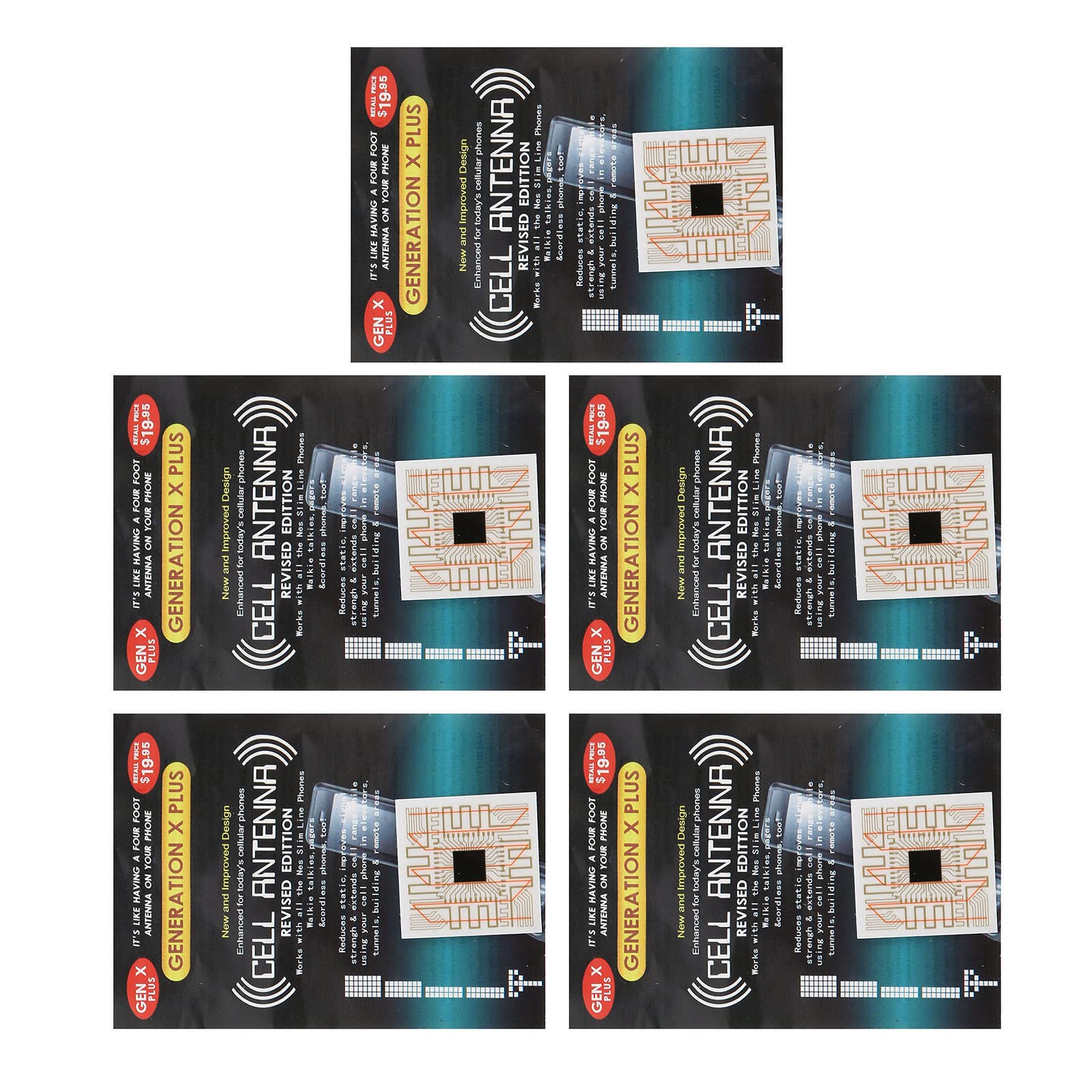 Autocollants de Signal de Téléphone Portable, Amplificateur d'antenne de Signal Améliorant Le Signal, PCB Léger Auto-adhésif 5 Pièces pour Ascenseurs pour Buzzers