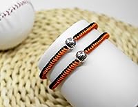 Vista 2 de Pulseras trenzadas hechas a mano, regalos de béisbol para niños, pulseras ajustables con cuentas de béisbol, pulseras de béisbol inspiradoras