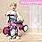 Bobike Baby Balance Bike Toys for 12-36 Months Kids Toy Boy and Girls Gifts Toddler Best First Birthday Gift Children Walker No Pedal Infant 4 Wheels Bicycle (Colorful, Rose Red-Light)