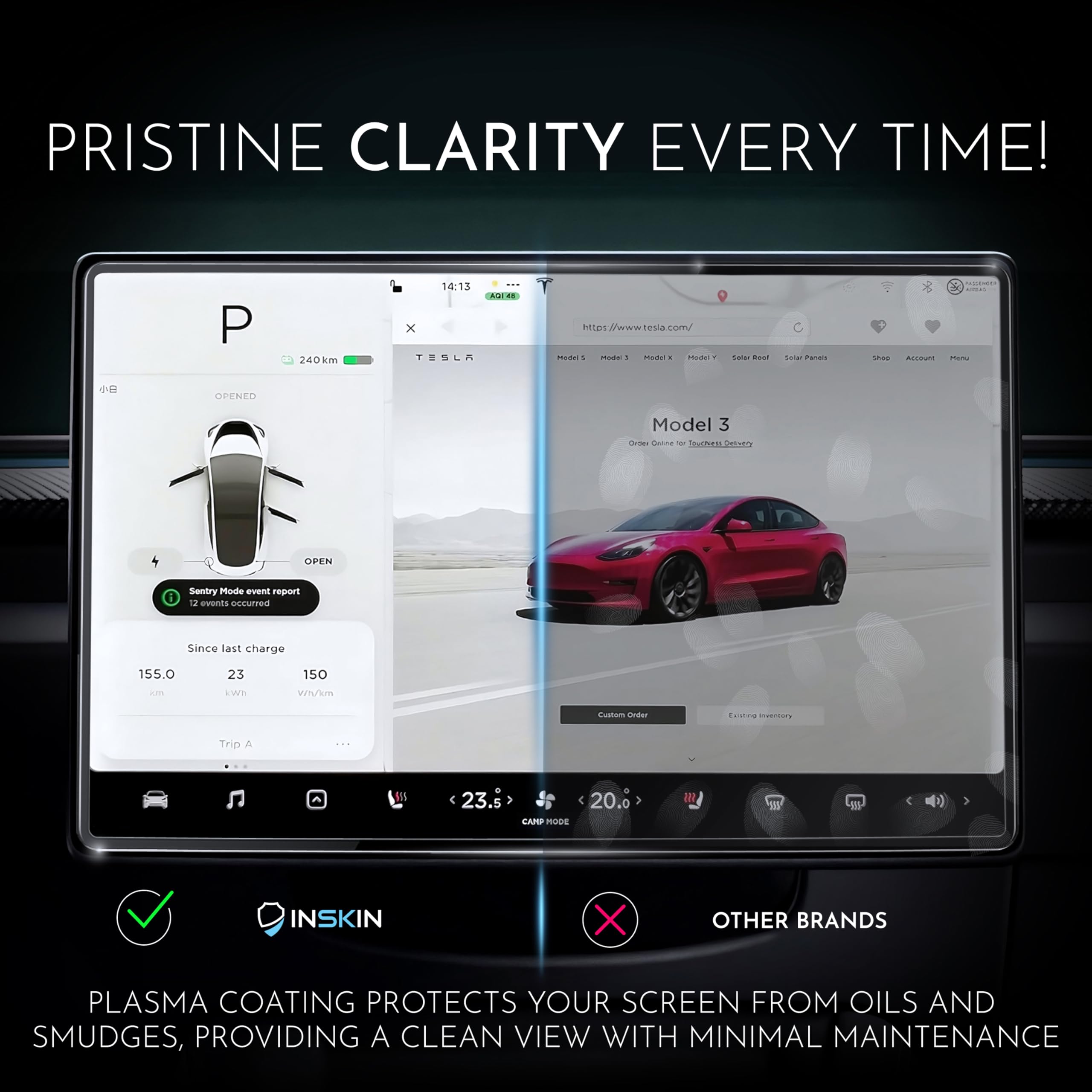 Pellicola In Vetro Temperato Per Schermo Posteriore Tesla Model X/S (8 Pollici) 2021-2023 – Protezione 9H, Anti-graffio, Alta Trasparenza