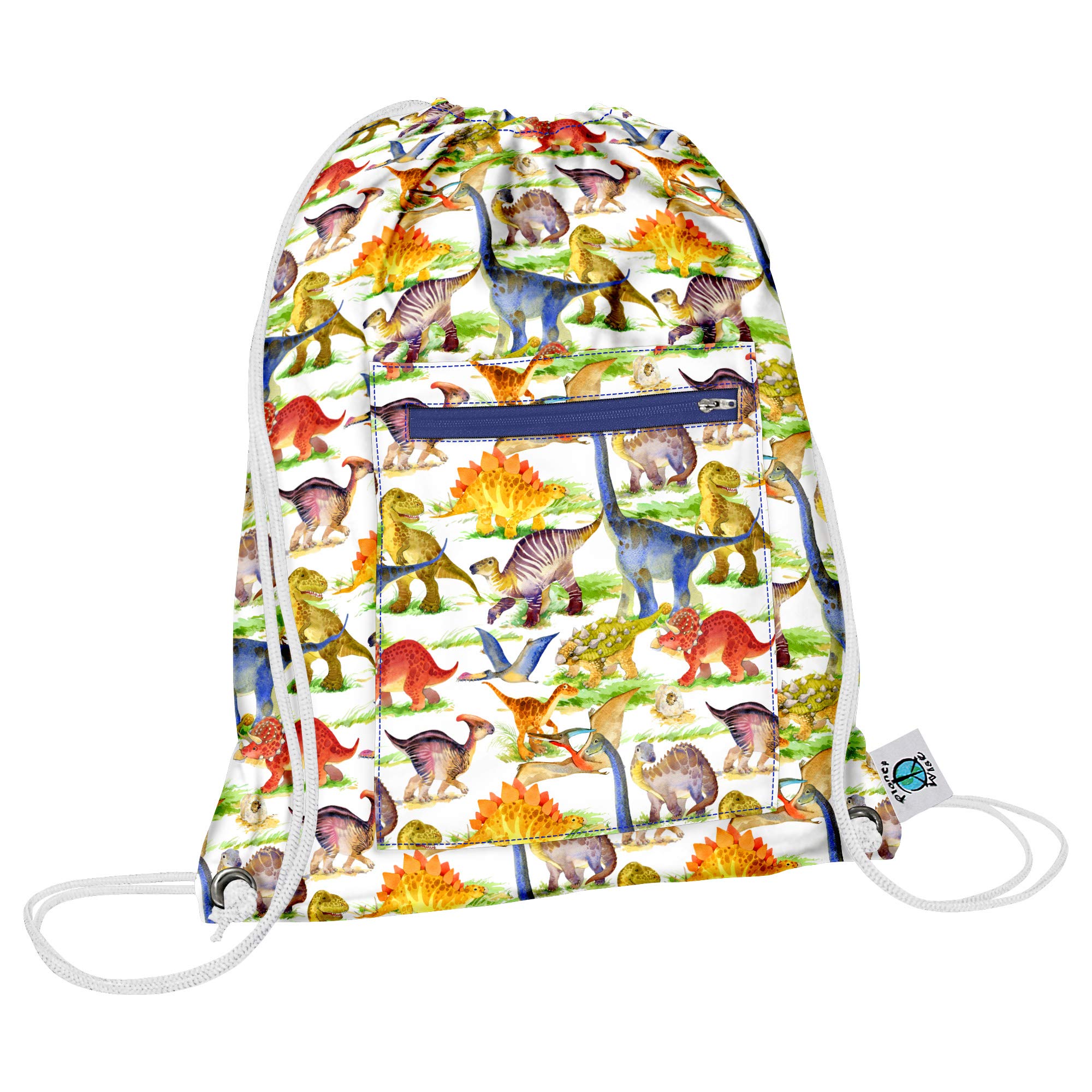 Planet WiseDrawstring Sports Bag, Dino