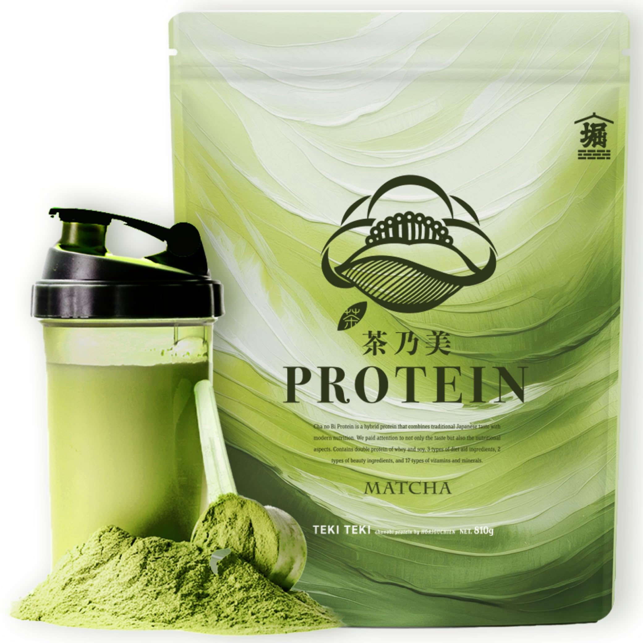 Amazon | 【お茶屋が開発】茶乃美 プロテイン 810g 一番茶 抹茶