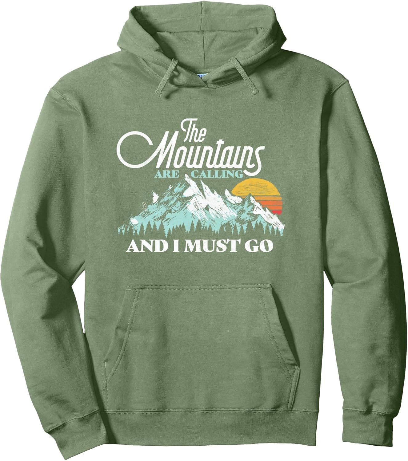 Mountains Are Calling & I Must Go Retro Vintage Hoodie Pullover Hoodie