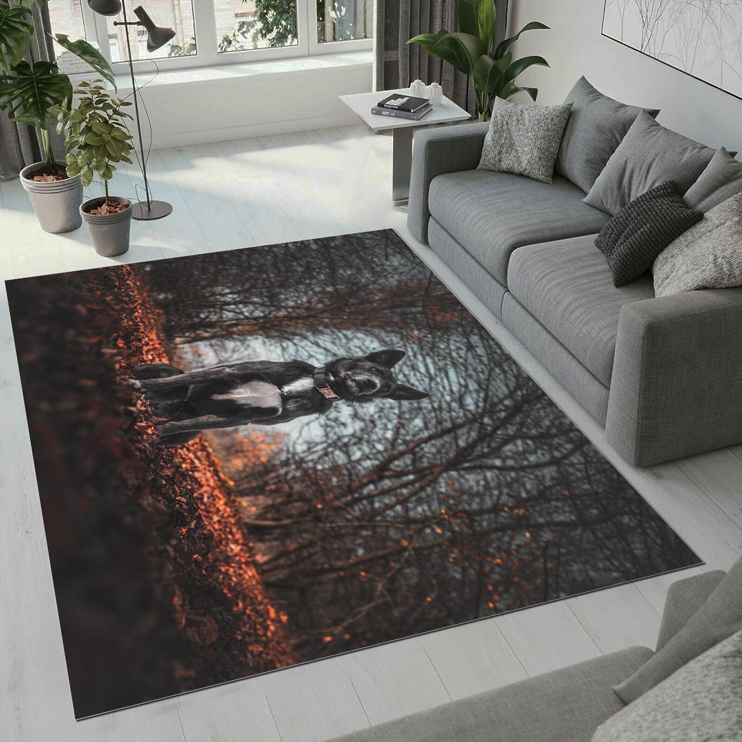 Tapis chien salon et chambre duveteux doux 100x150 cm