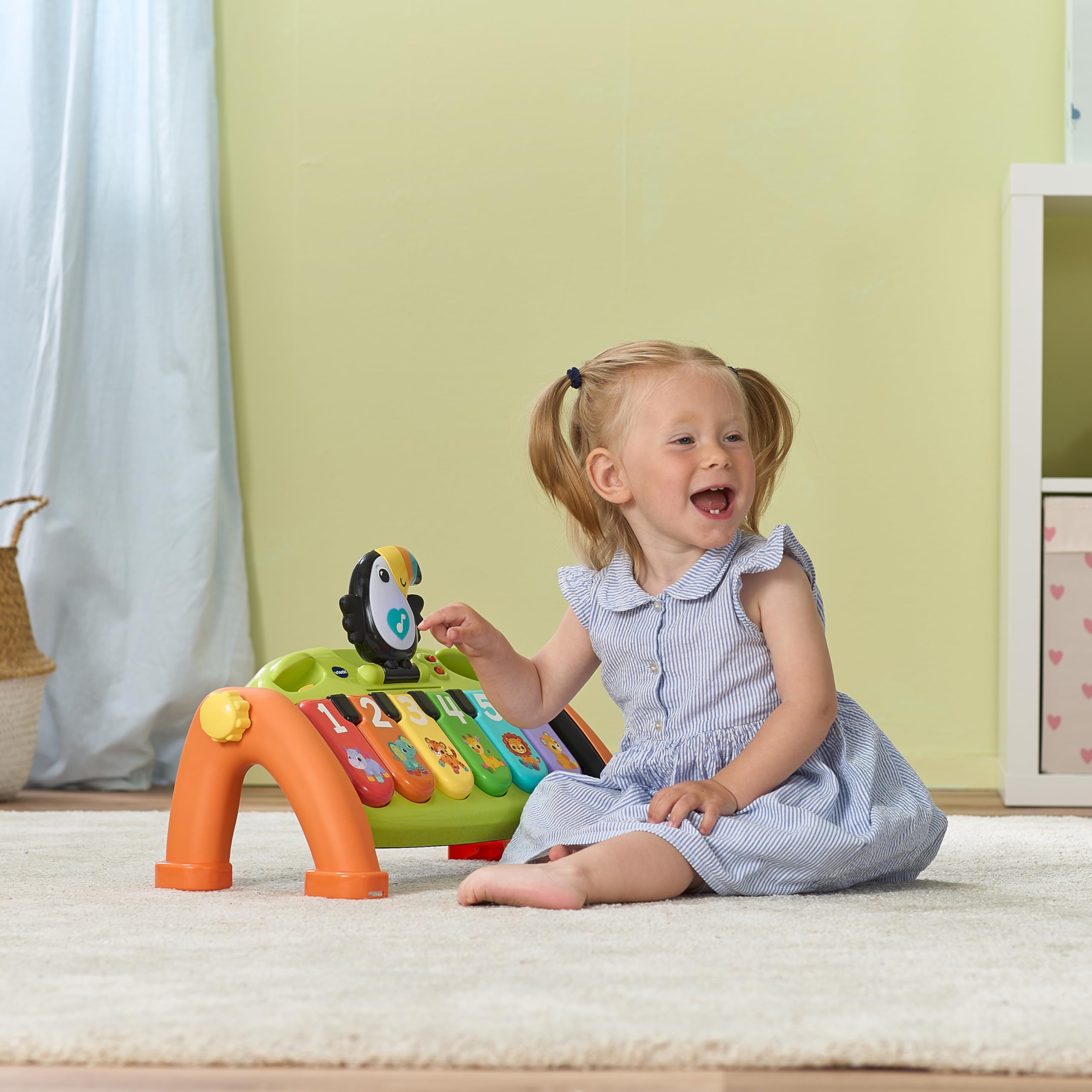 VTech-Baby Piano Multicolor Banda Musical, Juguete bebés +9 Meses, Piano Interactivo Desmontable, Evolutivo, Teclas con Luces y Sonidos, Enseña Números, Colores y Animales, Versión ESP