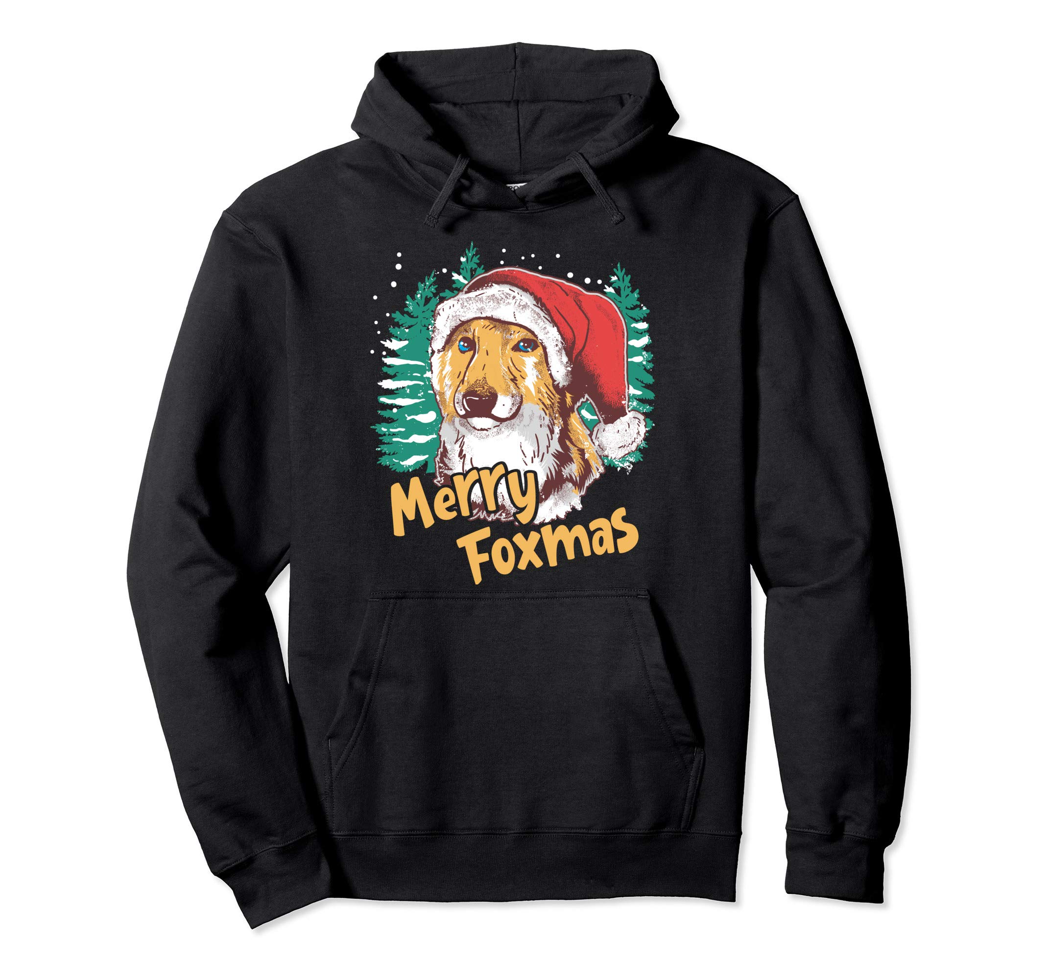 Fox Santa Merry Foxmas Christmas Xmas Family Holidays Gift Pullover Hoodie